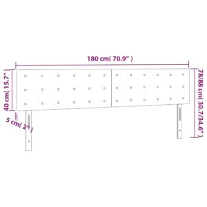 Κεφαλάρι Κρεβατιού LED Σκούρο Μπλε 180x5x78/88 εκ. Βελούδινο