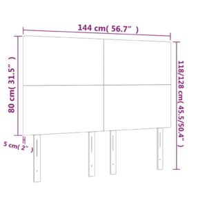 Κεφαλάρι Κρεβατιού LED Taupe 144x5x118/128 εκ. Υφασμάτινο