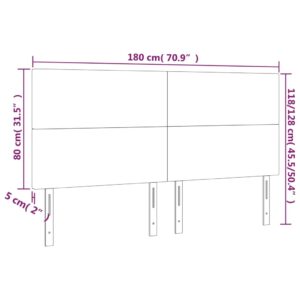 Κεφαλάρι Κρεβατιού LED Μαύρο 180x5x118/128 εκ