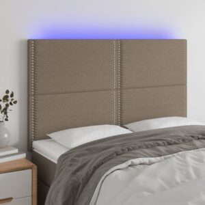 Κεφαλάρι Κρεβατιού LED Taupe 144x5x118/128 εκ. Υφασμάτινο