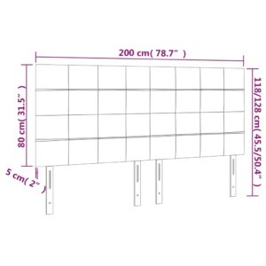 Κεφαλάρι Κρεβατιού LED Taupe 200x5x118/128 εκ. Υφασμάτινο