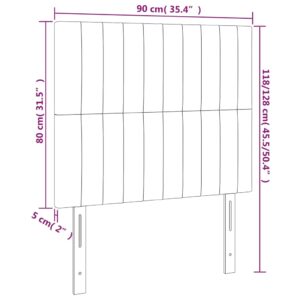 Κεφαλάρι Κρεβατιού LED Taupe 90x5x118/128 εκ. Υφασμάτινο