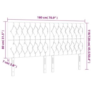 Κεφαλάρι Κρεβατιού LED Πράσινο 180x7x118/128 εκ. Υφασμάτινο