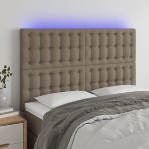 Κεφαλάρι Κρεβατιού LED Taupe 144x5x118/128 εκ. Υφασμάτινο