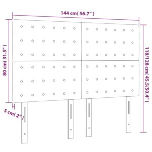 Κεφαλάρι Κρεβατιού LED Taupe 144x5x118/128 εκ. Υφασμάτινο