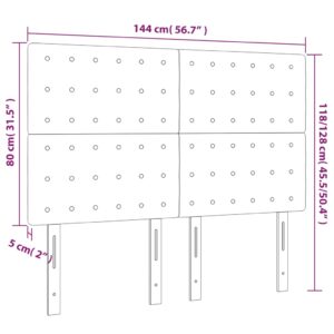 Κεφαλάρι Κρεβατιού LED Ροζ 144x5x118/128 εκ. Βελούδινο