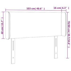 Κεφαλάρι Κρεβατιού LED Σκούρο Πράσινο 103x16x78/88εκ. Βελούδινο