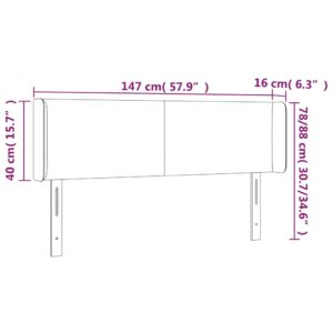 Κεφαλάρι Κρεβατιού LED Σκούρο Γκρι 147x16x78/88 εκ. Βελούδινο