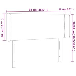 Κεφαλάρι Κρεβατιού LED Μαύρο 93x16x78/88 εκ. Υφασμάτινο