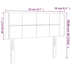 Κεφαλάρι Κρεβατιού LED Σκούρο Γκρι 83x16x78/88 εκ. Υφασμάτινο