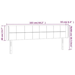 Κεφαλάρι Κρεβατιού LED Σκούρο Πράσινο 163x16x78/88εκ. Βελούδινο