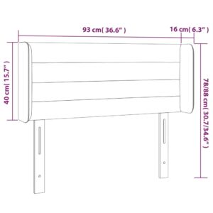 Κεφαλάρι Κρεβατιού LED Μαύρο 93x16x78/88 εκ. Υφασμάτινο