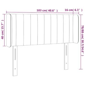 Κεφαλάρι Κρεβατιού LED Μαύρο 103x16x78/88 εκ. Υφασμάτινο