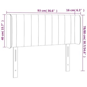 Κεφαλάρι Κρεβατιού LED Μαύρο 93x16x78/88 εκ. Βελούδινο