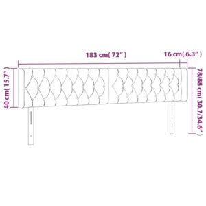 Κεφαλάρι Κρεβατιού LED Σκούρο Μπλε 183x16x78/88 εκ. Βελούδινο