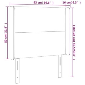 Κεφαλάρι Κρεβατιού LED Πράσινο 93x16x118/128εκ. Υφασμάτινο