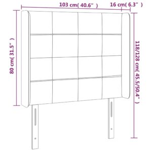 Κεφαλάρι Κρεβατιού LED Σκούρο Καφέ 103x16x118/128εκ. Υφασμάτινο