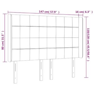 Κεφαλάρι Κρεβατιού LED Σκούρο Πράσινο 147x16x118/128 εκ