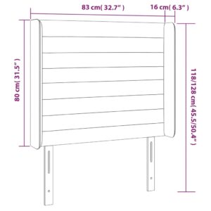 Κεφαλάρι Κρεβατιού LED Κρεμ 83x16x118/128εκ. Υφασμάτινο