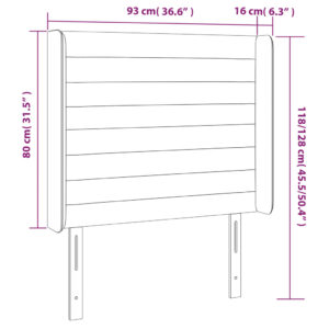 Κεφαλάρι Κρεβατιού LED Taupe 93x16x118/128εκ. Υφασμάτινο