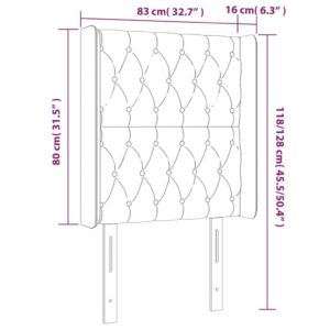 Κεφαλάρι Κρεβατιού LED Σκούρο Μπλε 83x16x118/128εκ. Βελούδινο