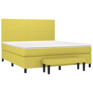 Κρεβάτι Boxspring με Στρώμα Αν. Πράσινο 180x200εκ Υφασμάτινο