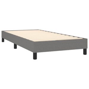 Κρεβάτι Boxspring με Στρώμα Σκούρο Γκρι 80x200 εκ. Υφασμάτινο