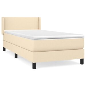 Κρεβάτι Boxspring με Στρώμα Κρεμ 80 x 200 εκ. Υφασμάτινο