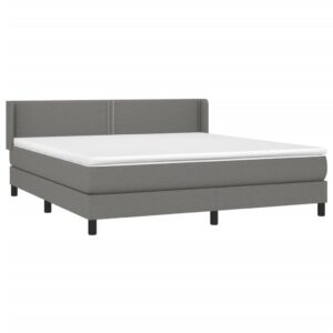 Κρεβάτι Boxspring με Στρώμα Σκούρο Γκρι 160x200 εκ Υφασμάτινο