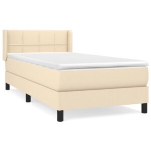 Κρεβάτι Boxspring με Στρώμα Κρεμ 80 x 200 εκ. Υφασμάτινο