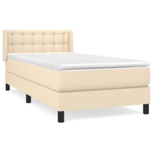 Κρεβάτι Boxspring με Στρώμα Κρεμ 80 x 200 εκ. Υφασμάτινο