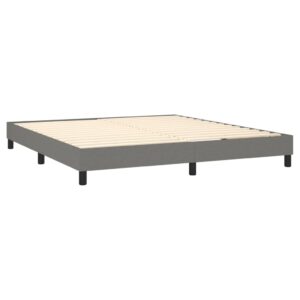 Κρεβάτι Boxspring με Στρώμα Σκούρο Γκρι 160x200 εκ Υφασμάτινο