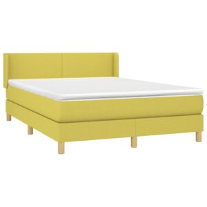 Κρεβάτι Boxspring με Στρώμα Πράσινο 140x200 εκ.Υφασμάτινο