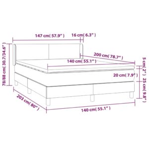 Κρεβάτι Boxspring με Στρώμα Πράσινο 140x200 εκ.Υφασμάτινο