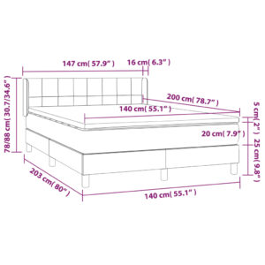 Κρεβάτι Boxspring με Στρώμα Πράσινο 140x200 εκ.Υφασμάτινο