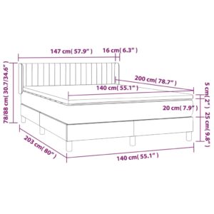 Κρεβάτι Boxspring με Στρώμα Πράσινο 140x200 εκ.Υφασμάτινο