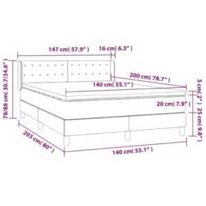 Κρεβάτι Boxspring με Στρώμα Πράσινο 140x200 εκ.Υφασμάτινο