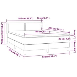 Κρεβάτι Boxspring με Στρώμα Καφέ 140x200εκ. από Συνθετικό Δέρμα