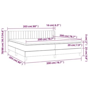 Κρεβάτι Boxspring με Στρώμα Σκούρο Πράσινο 200x200εκ. Βελούδινο