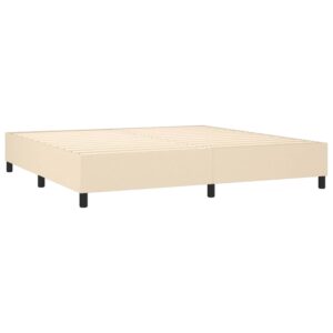 Κρεβάτι Boxspring με Στρώμα Κρεμ 200x200 εκ. Υφασμάτινο