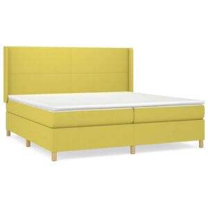 Κρεβάτι Boxspring με Στρώμα Πράσινο 200x200 εκ. Υφασμάτινο