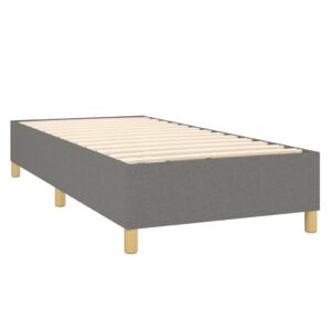 Κρεβάτι Boxspring με Στρώμα Σκούρο Γκρι 80x200 εκ. Υφασμάτινο