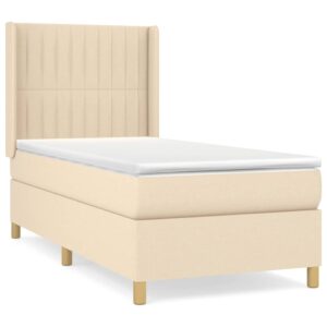 Κρεβάτι Boxspring με Στρώμα Κρεμ 90x200 εκ.Υφασμάτινο