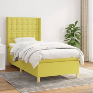 Κρεβάτι Boxspring με Στρώμα Πράσινο 80 x 200 εκ. Υφασμάτινο