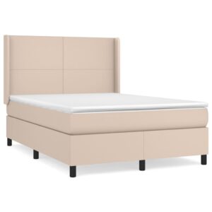 Κρεβάτι Boxspring με Στρώμα Καπουτσίνο 140x200εκ.από Συνθ.Δέρμα