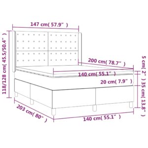 Κρεβάτι Boxspring με Στρώμα Καφέ 140x200εκ. από Συνθετικό Δέρμα