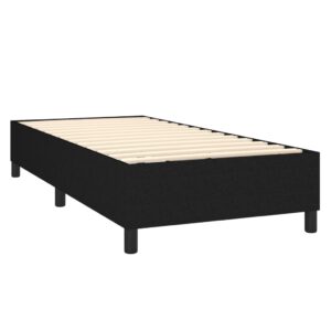 Κρεβάτι Boxspring με Στρώμα & LED Μαύρο 80x200 εκ. Υφασμάτινο