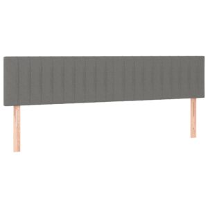 Κρεβάτι Boxspring με Στρώμα & LED Σκ.Γκρι 160x200 εκ Υφασμάτινο