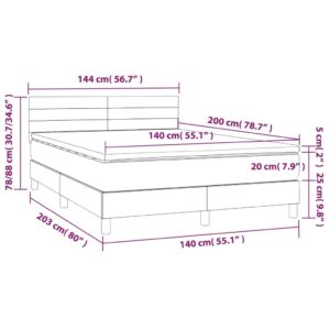 Κρεβάτι Boxspring με Στρώμα & LED Πράσινο 140x200 εκ Υφασμάτινο