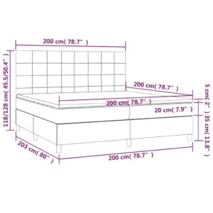 Κρεβάτι Boxspring με Στρώμα & LED Μαύρο 200x200 εκ. Βελούδινο